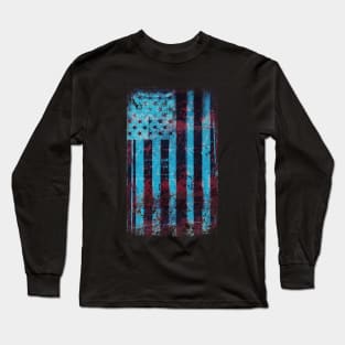 Distressed American Flag Long Sleeve T-Shirt